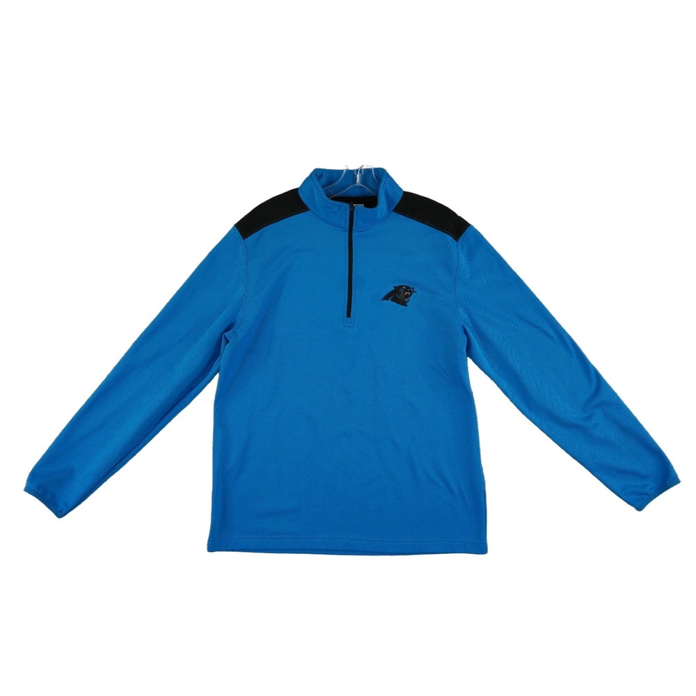 NFL Panthers Pullover‎ Top Men's Size XL Blue Quarter Zip Performance Logo